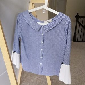 🟢 2 for $15 Strip Cotton Bottom Down Bell Sleeves